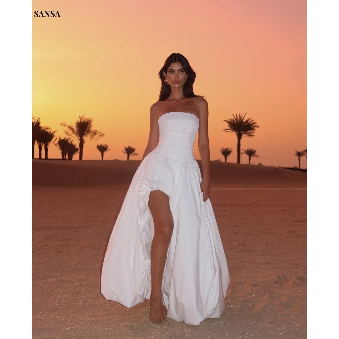 

Sansa Customized Side Slit Prom Dresses Strapless فساتين للمناسبات الخاصة Floor-Length vestidos de festa