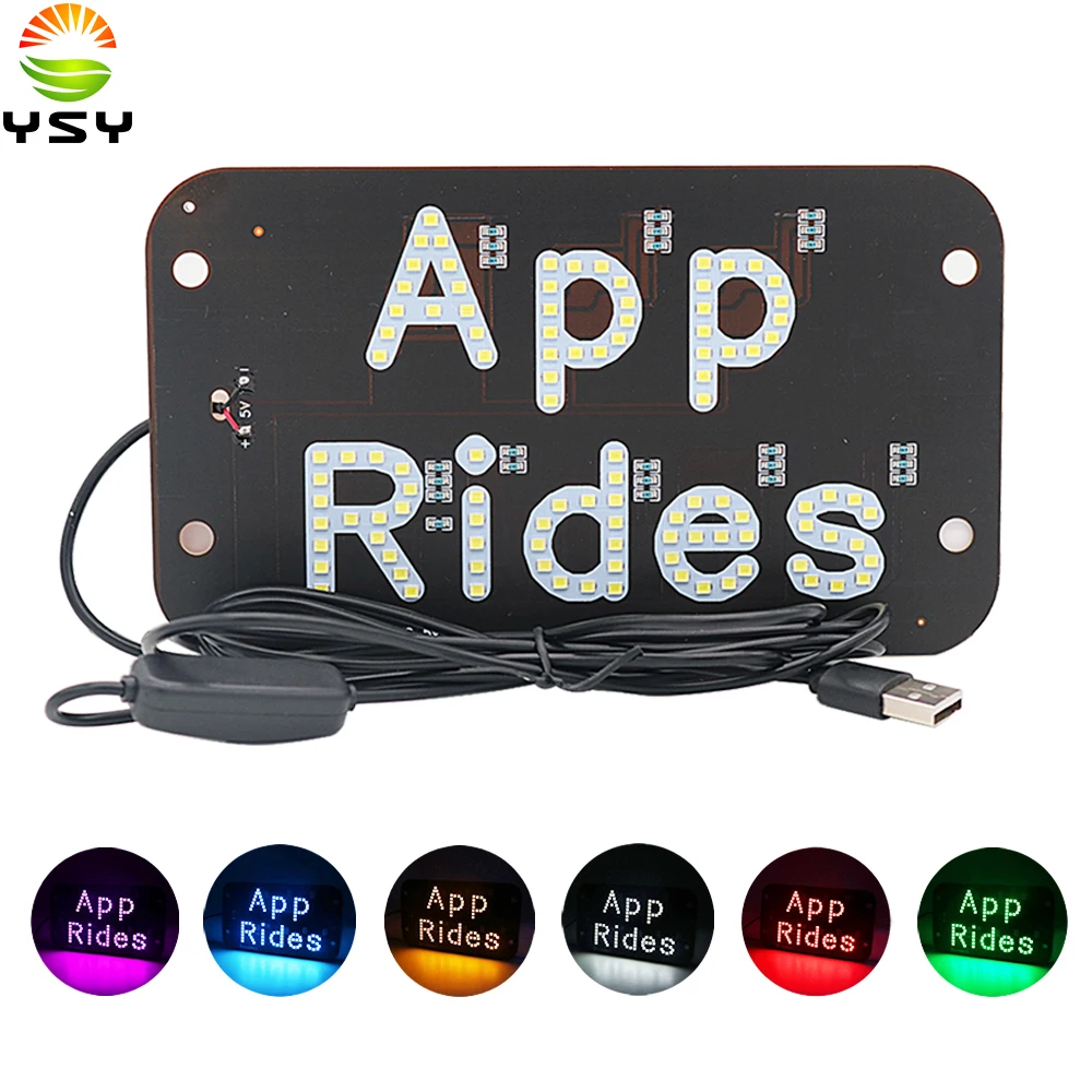 

YSY 1pcs APP Rides with USB Taxi LED Panel Libre Signal Light Windscreen Cab indicator inside Lamp Windshield Lamp DC5V