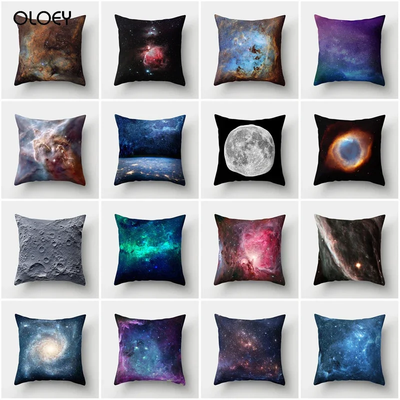 3D Galaxy Pillowcase Cosmic Space Theme Pillowcase Down Cushion Home Hotel Bed Sedan Seat Decoration Backrest Pillowcase Unique.