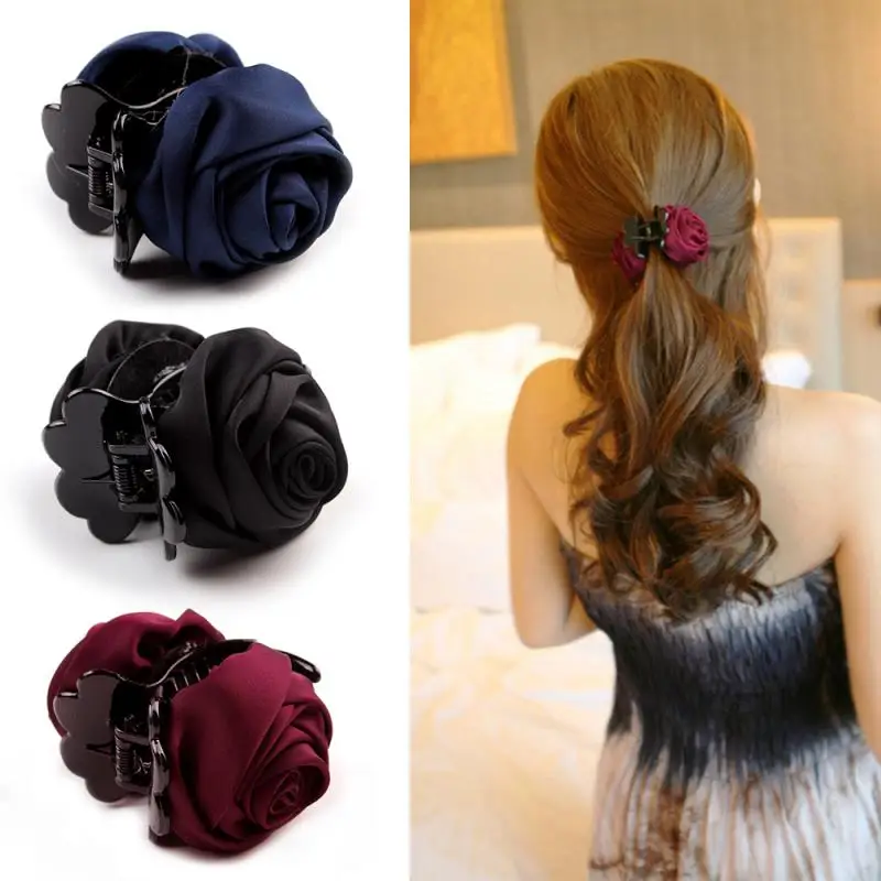 Ladies Flower Hair Clip Barrettes Ponytail Clip Korean Fashion Tiara Hairgrips Hair Accessories Elegant Hair Curling Hair