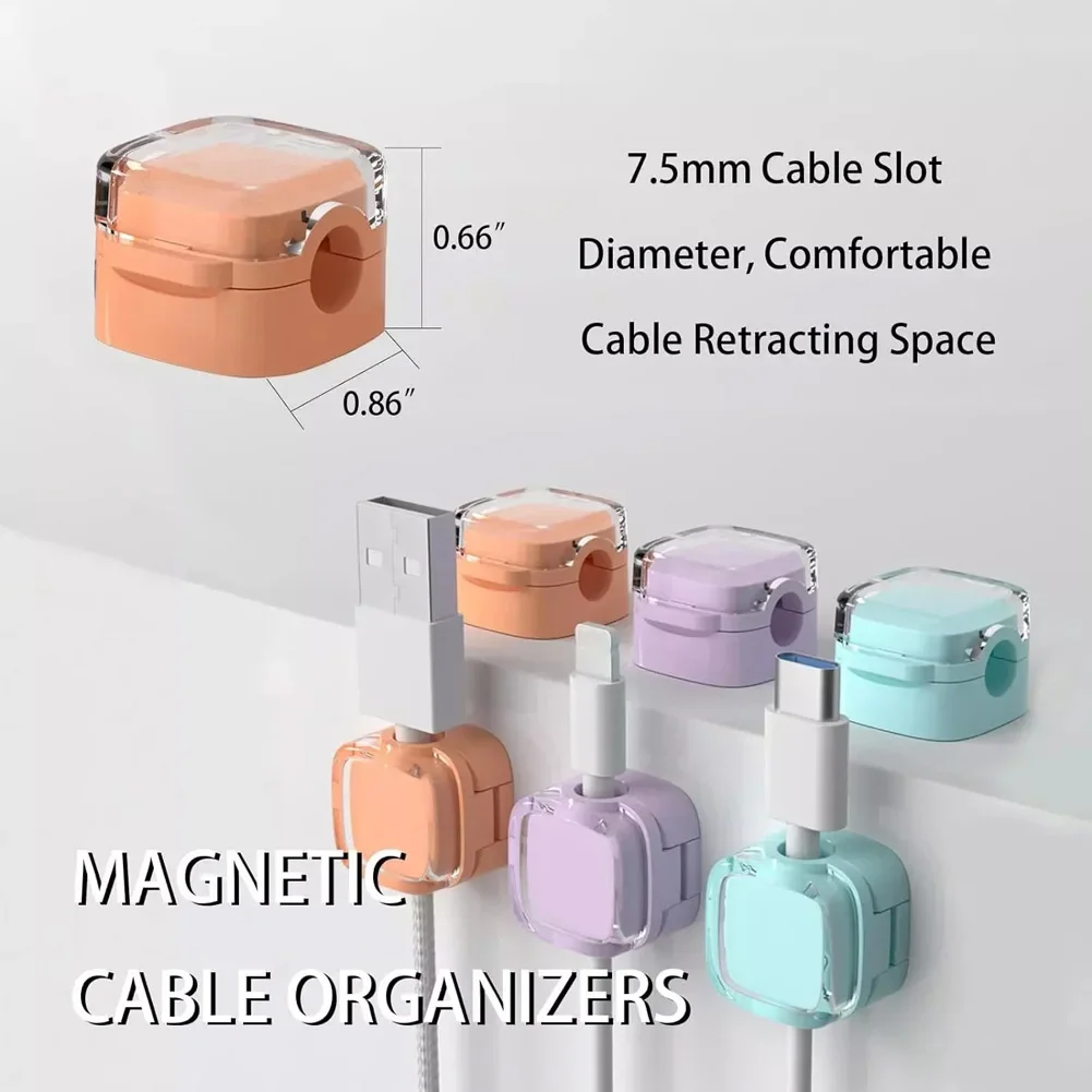 Colorful Magnetic Cable Clips Cable Smooth Adjustable Cord Holder Under Desk Management Wire Keeper Cables    New