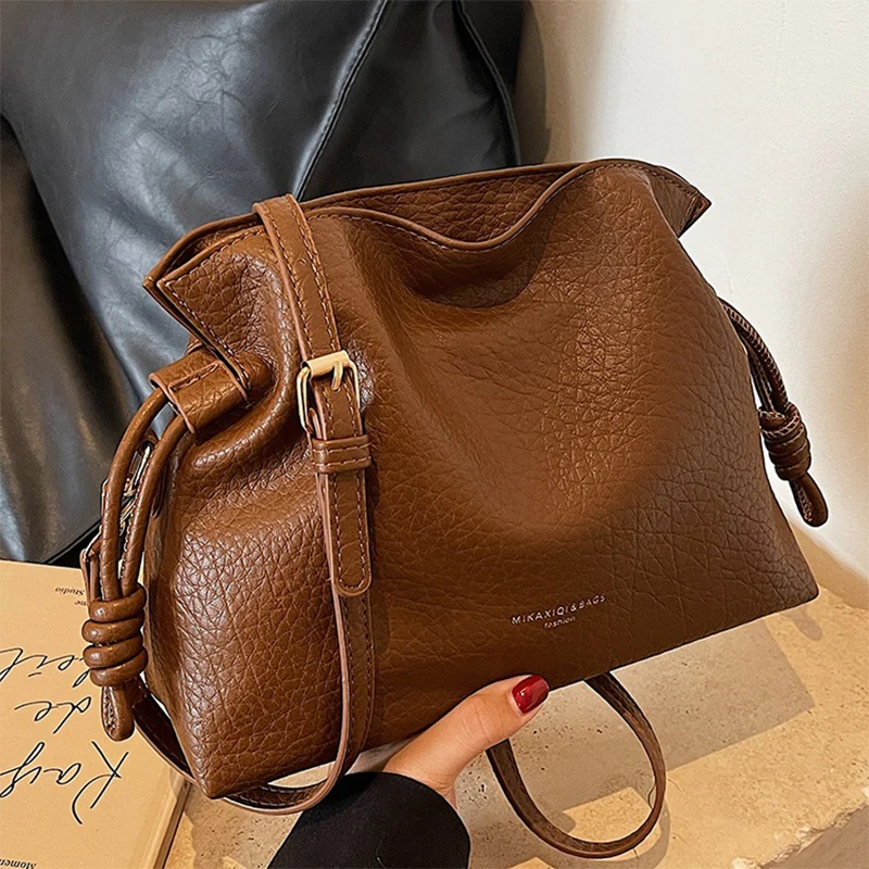 

2025 New Style Women's Lucky Bag Shoulder Bag Fashion Pu Leather Drawstring Crossbody Bag Ladies Mini Wallet Lipstick Handbag