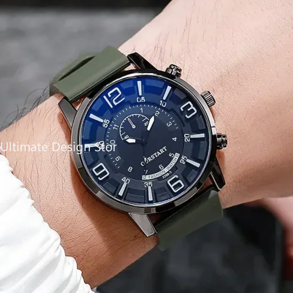 Male Casual Watch Clock Gift Reloj Hombre Silicone Jelly Men Watches Big Dial Quartz Wristwatches Simple Watches Reloj