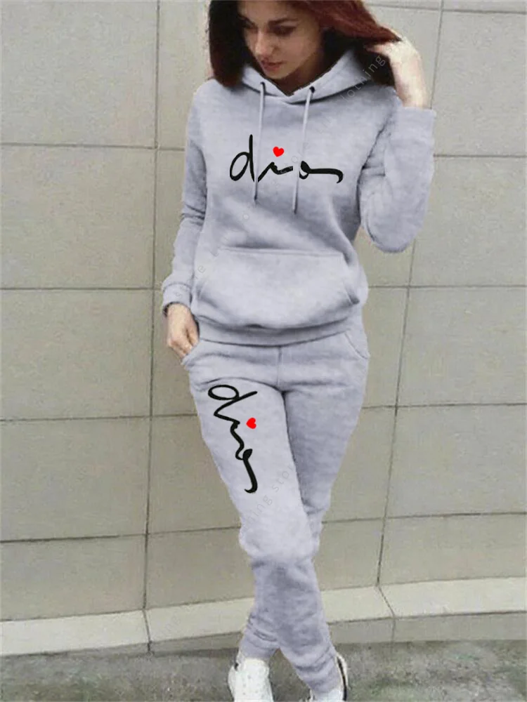Women's TrackSuit New Aesthetic Hoodies Sweatpants Sports Suit High quality Sportwear Designer Luxury Clothing Woman Pants Sets