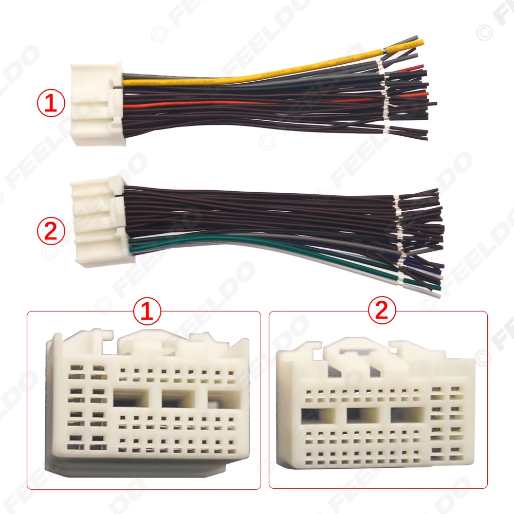 1Pair 35Pin+38Pin Full Pin Pluging Car Stereo Wire Harness Adapter Connector Plug Into Radio For KIA K2/K3/K4/Elantra/Tucson