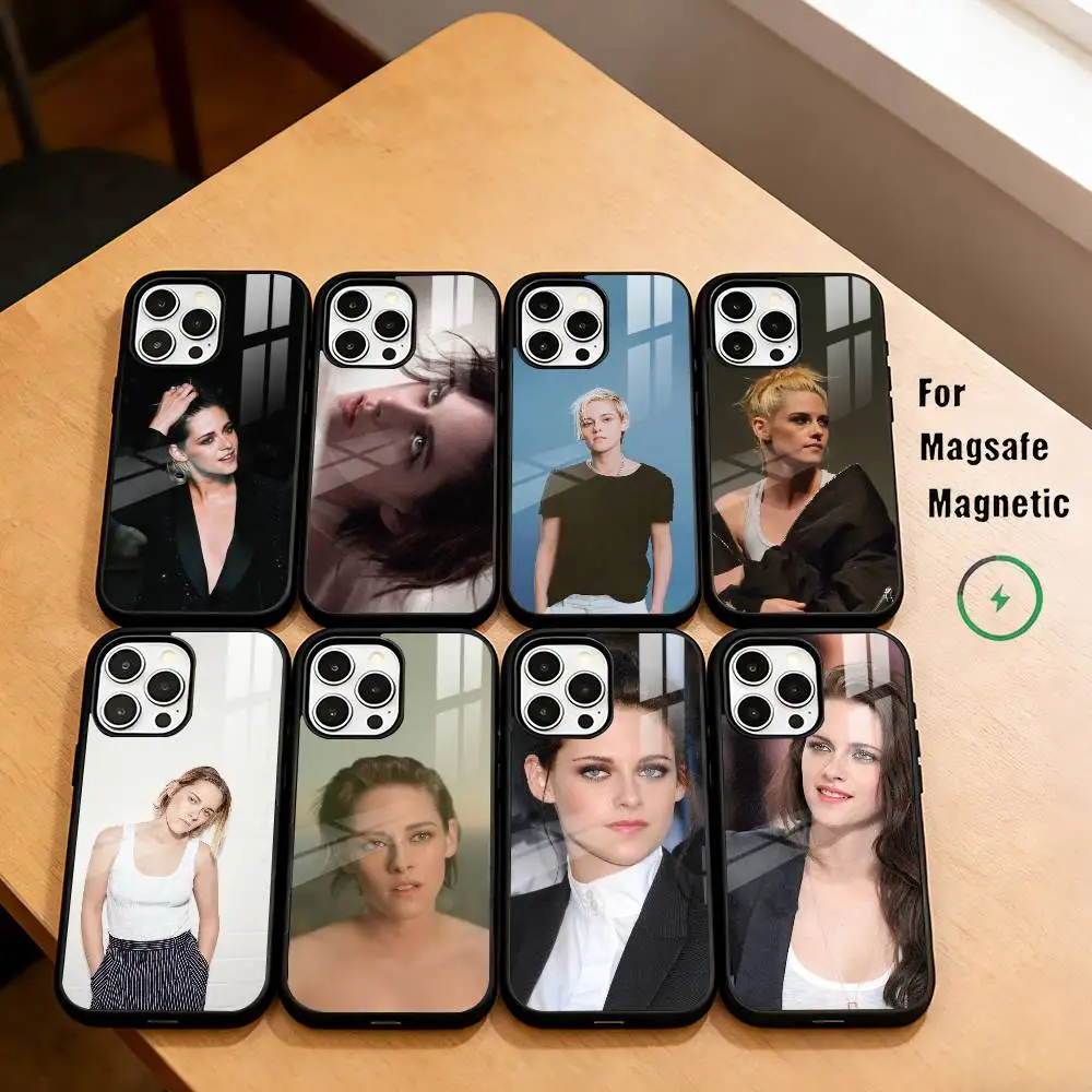 

American actress K-Kristen S-Stewart Phone Case For iPhone17,16,15,14,13,12,11 Plus,Pro Magnetic with Magsafe Wireless Charging