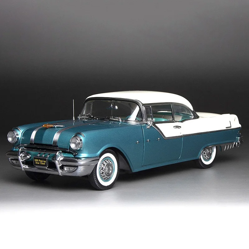 Diecast 1/18 Scale 1955 Classic Alloy Car Model Collection Souvenir Display Ornaments Vehicle Toy Decoration Gift