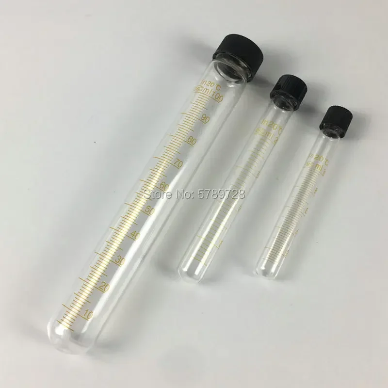 Glass round bottom centrifugal tube with spiral cover Laboratory test tubes with graduated lines 5/10/15/20/25/30/50/100ml