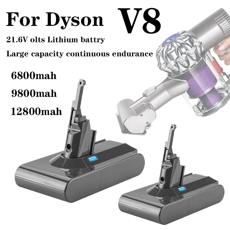 100% NUOVO per Dyson V8 21.6V 12800mAh Batteria di ricambio per Dyson V8 Assoluto Cord-Free Aspirapolvere portatile Batteria