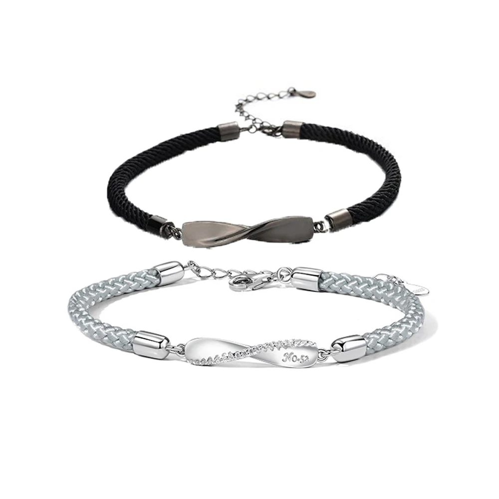 Jewelry Women Alloy Weaving Rope Men Wave Hand Rope Friend Bracelet Couples Bracelets Mobius Ring
