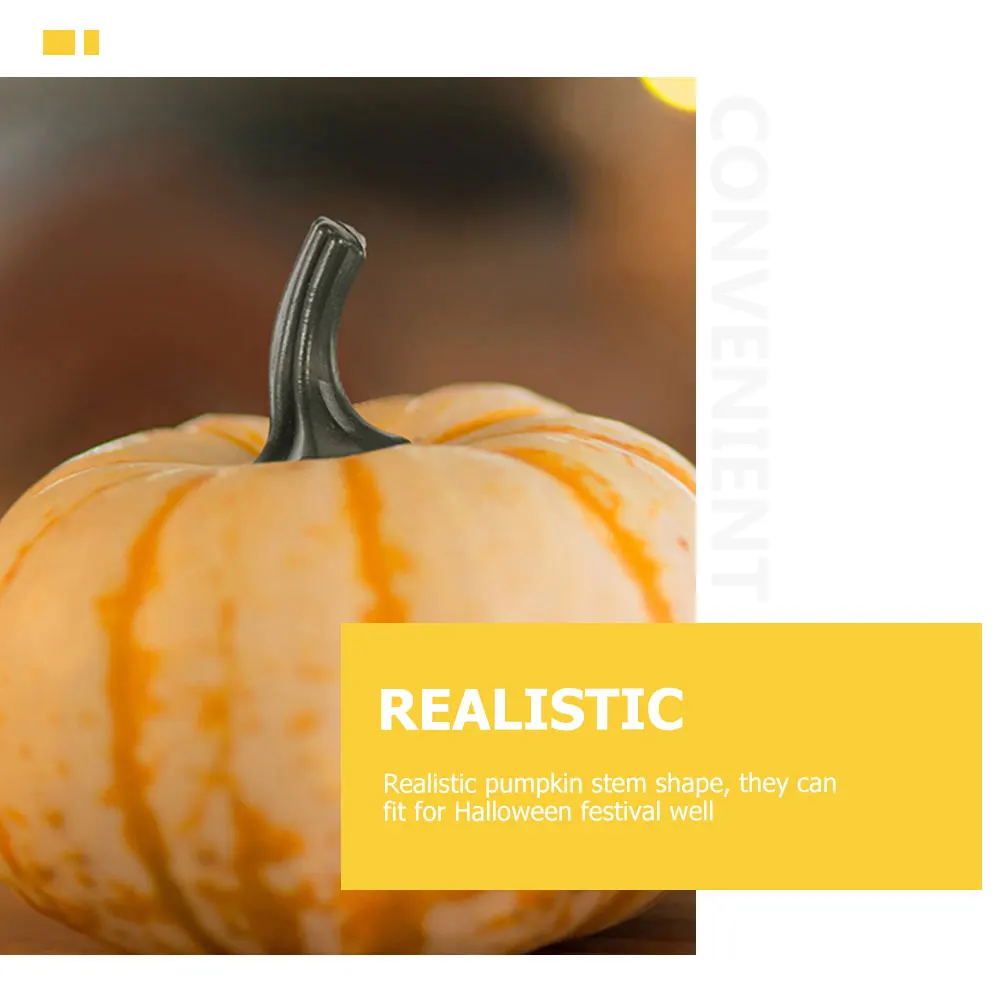 

30Pcs Pumpkin Heads Accessories DIY Pumpkin Stems for Halloween Decor Realistic Plastic Craft Stem Supplies Halloween Decor