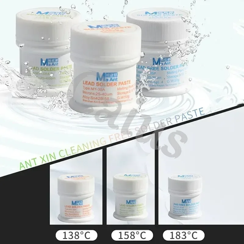 MaAnt 138/158/183 ℃ 50G Silver Containing Solder For Mobile Phones Motherboard Middle Layer Repair Solder Paste welding tools