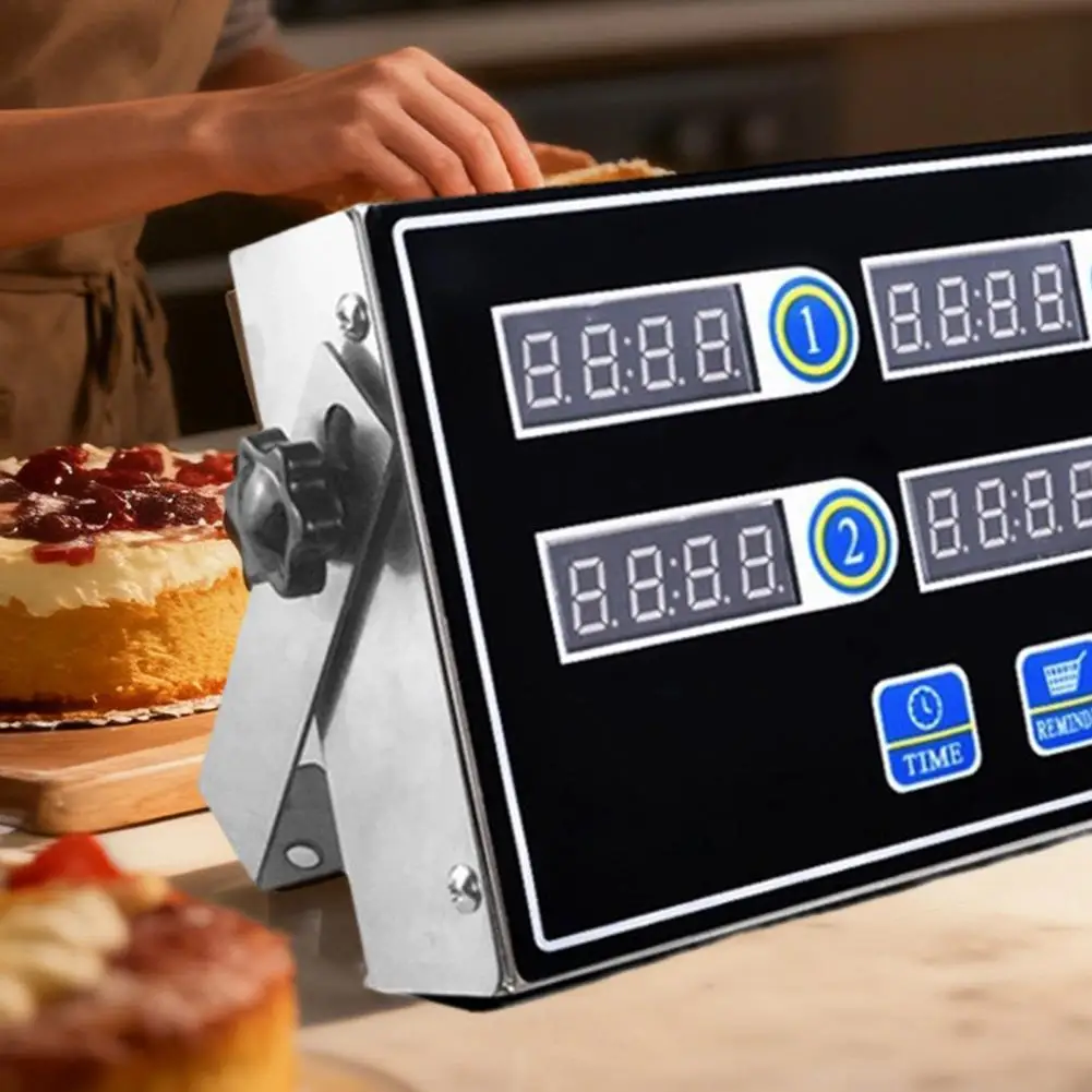 Kitchen Timer CAL-8B Calculagraph with LED Interface Stainless Steel Multi-Channel Digital Display Timer