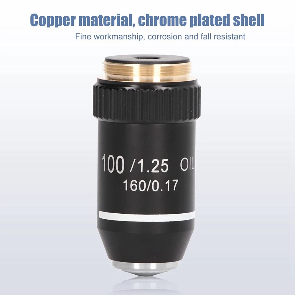 

Объектив биологического микроскопа A06K, 195 ахроматических черных объективов, 100X масляный объектив высокой мощности, резьба 20,2 мм