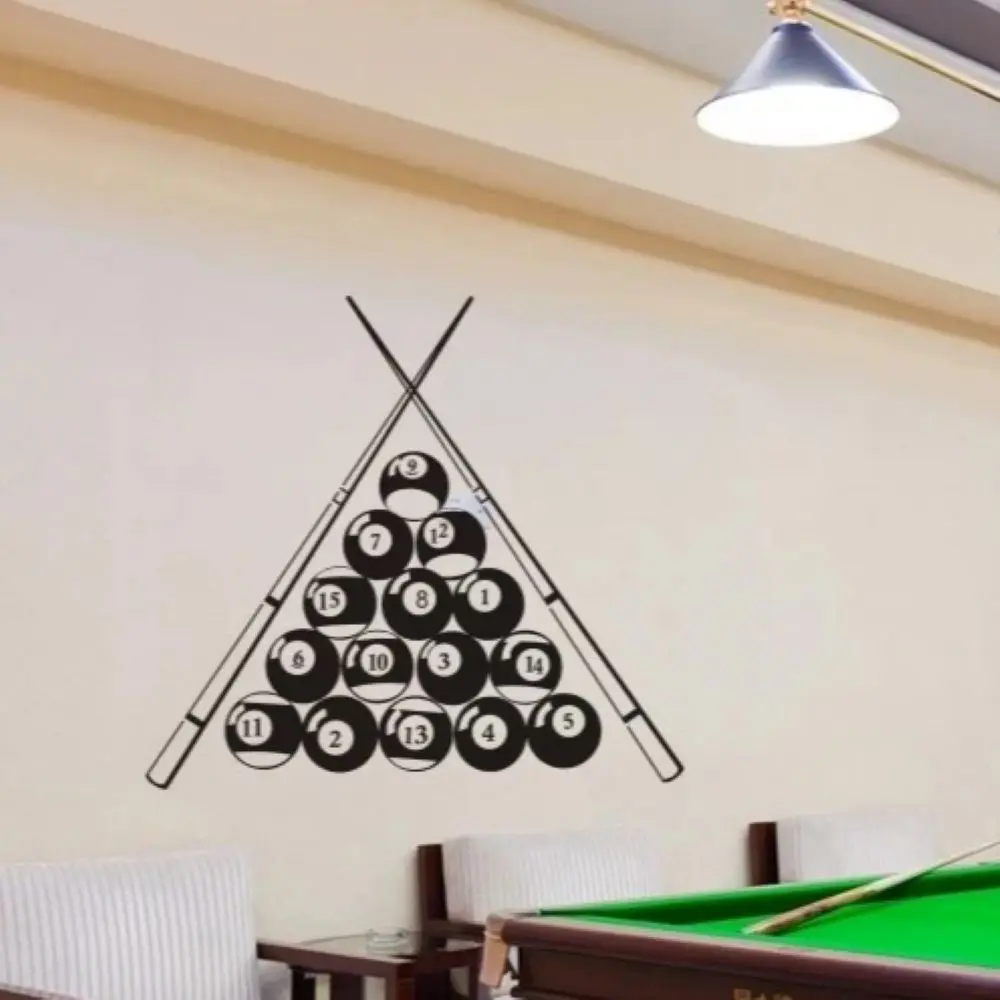 Billiards Glass Sticker Snooker Wall Decal Posters Vinyl Decor Room Decoration Mural