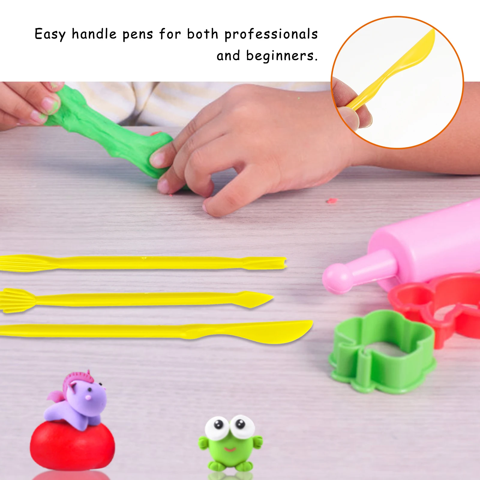 

Polymer Clay Carving Pen Cake Decorating Tools Mould Fondant Cutter Plastic Crafts Sculpting Set for Clay Modeling Pottery