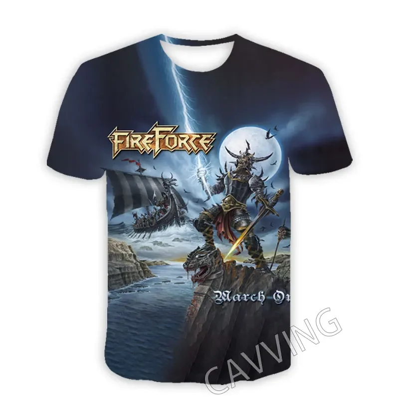 Camisetas informales con estampado 3D de banda de Rock de la fuerza de fuego, camisetas de Hip-Hop, Tops de estilo Harajuku, ropa de moda para mujeres y hombres