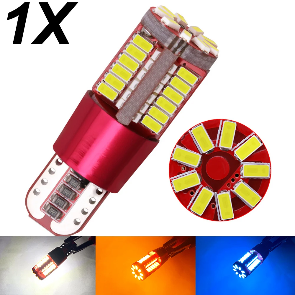 

1PCS T10 168 192 W5W 57 SMD 3014 LED Canbus No Error Car Marker Light Parking Lamp Motor Wedge Bulb White Red Blue Green Yellow