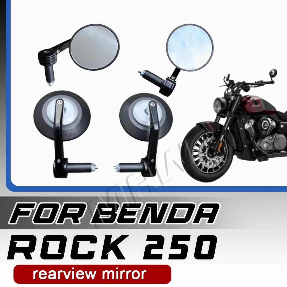 BENDA ROCK 250 Motorcycle Genuine OEM Convex Rearview Mirror Set, Left & Right Handlebar Reflector Original Accessories