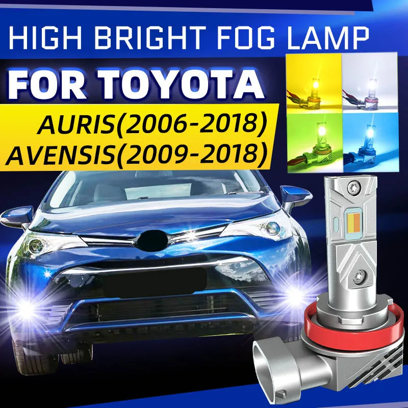 2pcs Car LED Front Fog Light Bulbs Dual Color Switchback No Error For Toyota Auris Touring Sports T15 T18 Avensis T27 2006-2018