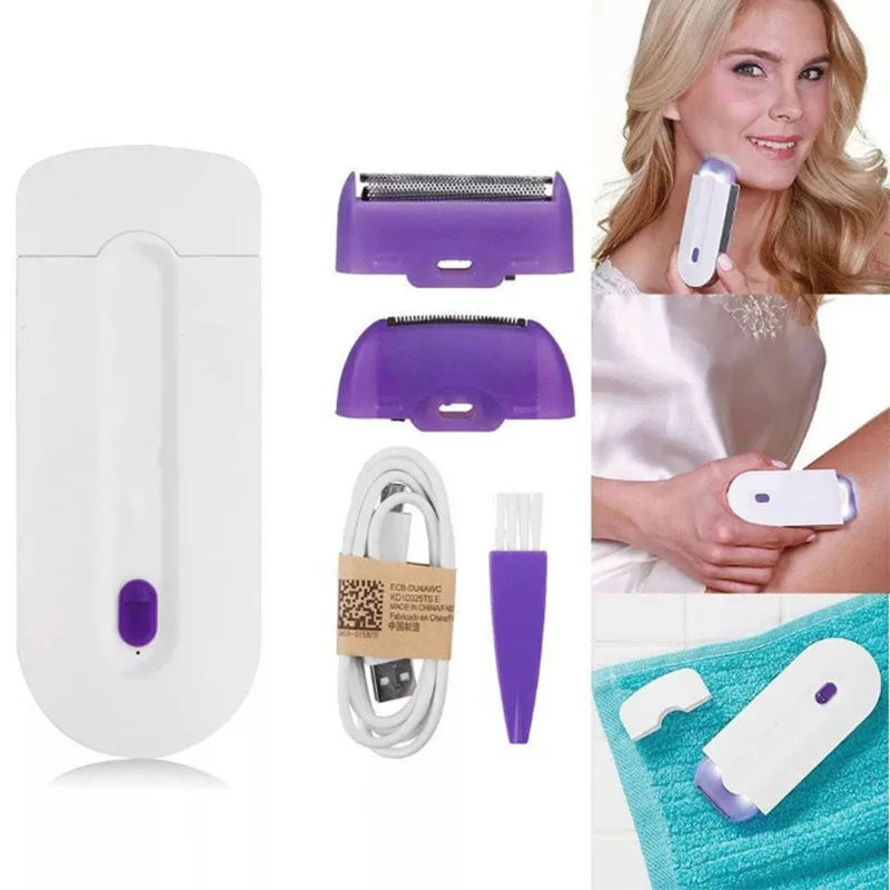 

Woman Painless Professional Hair Removal Kit Epilator Usb Rechargeable Women Body Face Leg Bikini Hand Shaver Hair Remover