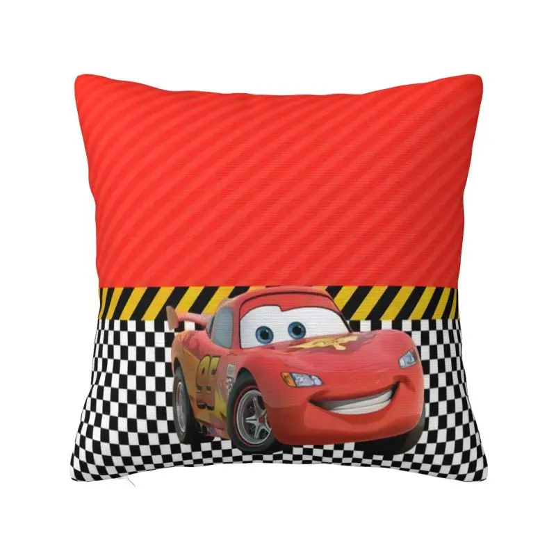 Custom Luxury Lightning McQueen Sport Race Car Cushion Cover 40x40cm Soft Pillow Case for Sofa Square Pillowcase