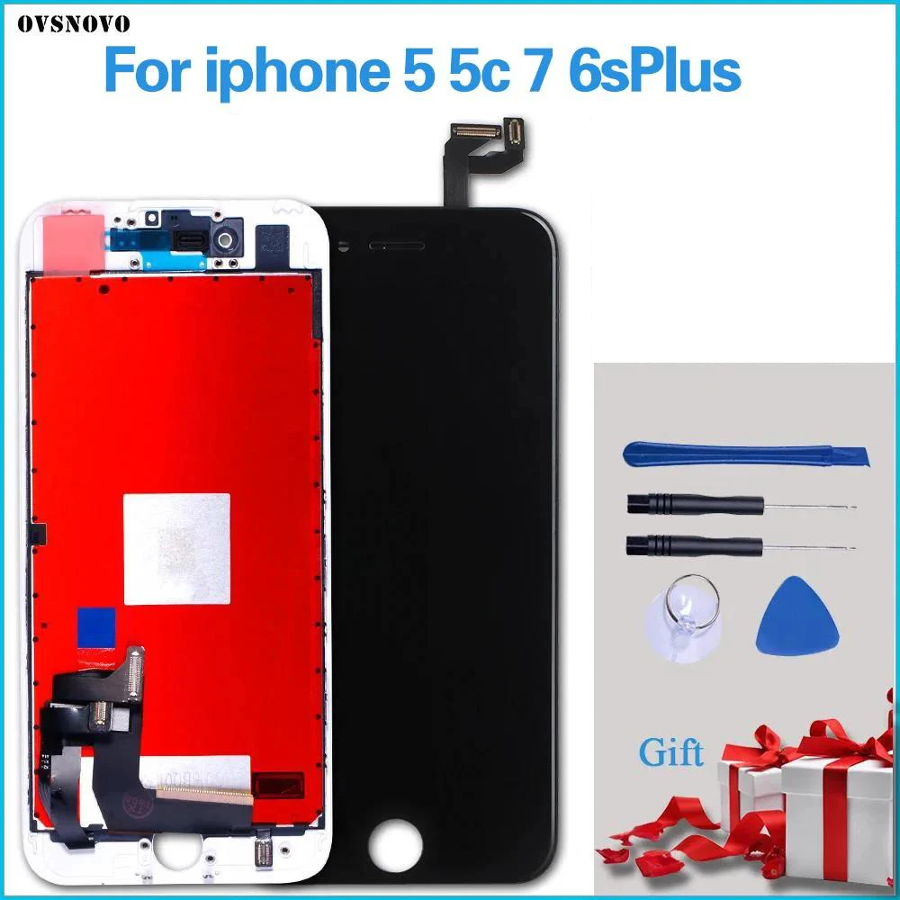 Wyświetlacz LCD do iPhone'a 5 7 6 Plus Moduł Ekran dotykowy Szkło Digitizer Zamiennik do iphone'a 6s plus Naprawa zespołu ekranu LCD