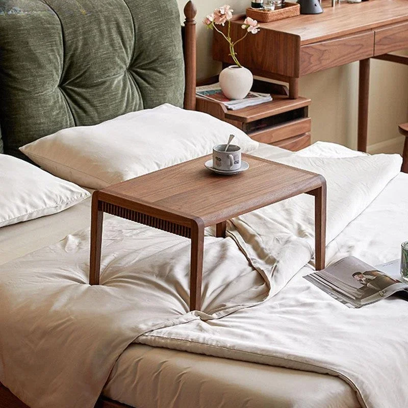 Nordic all solid wood tea table balcony bay window minimalist  Japanese log living room  tatami tea table
