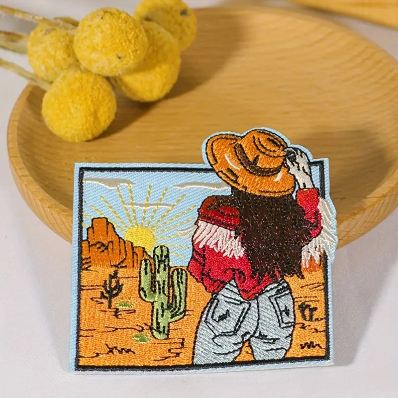 

1 шт., вышитая нашивка в стиле пастушки в стиле вестерн, путешествия, на открытом воздухе, вдохновляющий значок для одежды, куртка, сумка, кепка, шляпа дальнобойщика, подарок «сделай сам»