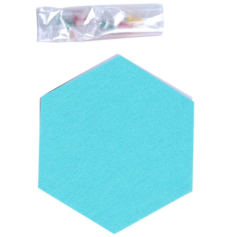 Hexagon Felt Pin Board Set, boletim auto-adesivo, Memo Foto, Cork Boards, 18 Pushpins, 5.5X5X0. 2 polegadas