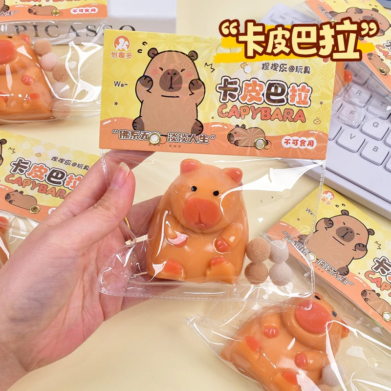 لعبة كابيبارا ذات الارتفاع البطيء لتخفيف التوتر تململ الحسي للبالغين والأطفال هدية إبداعية لتخفيف القلق السائل ديكور مكتب ممتع