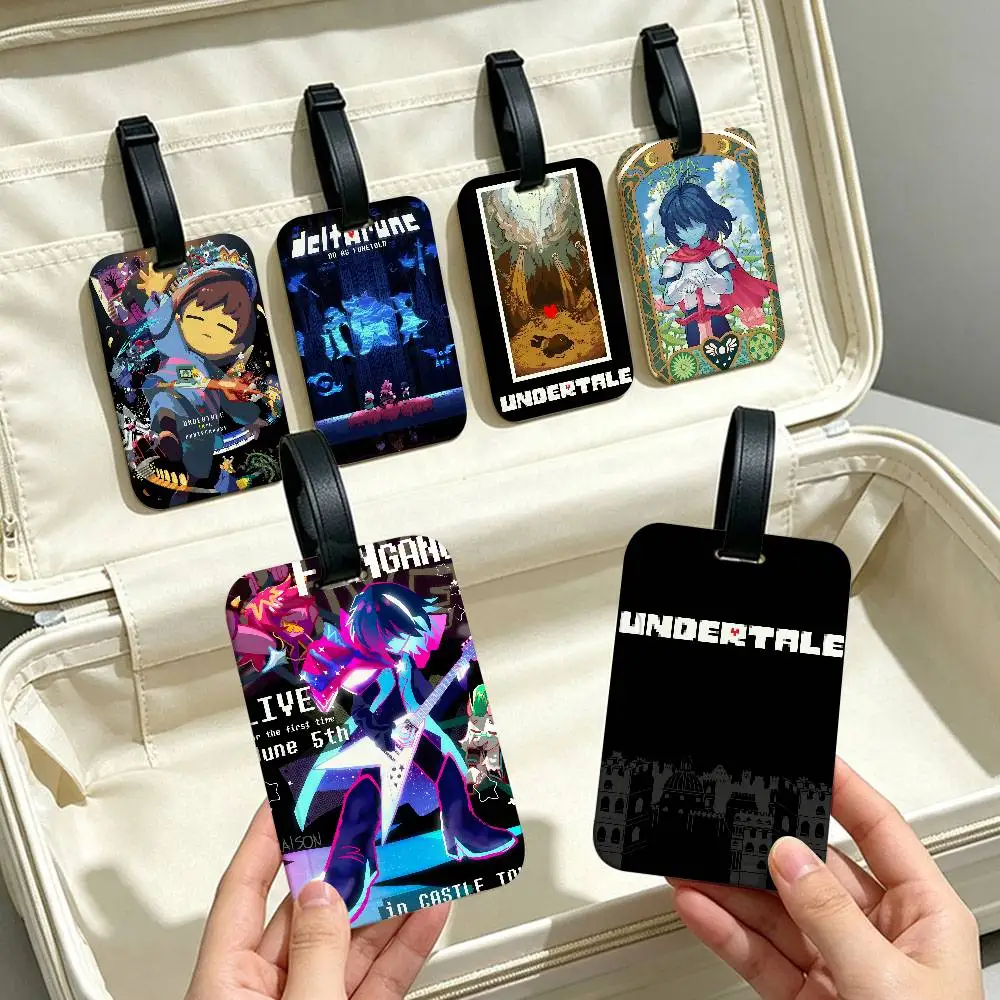 U-Undertale Heartfelt-Indie Portable Anti lost Luggage Name Tag PVC Information Card Sleeve Suitcase Backpack Travel Label