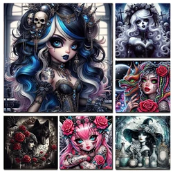 Gothic Series Skull Girl Diamond Painting Witch Rhinestones Mosaic Cross Stitch Embroidery New Arrival 2024 DIY Handicraft Gift