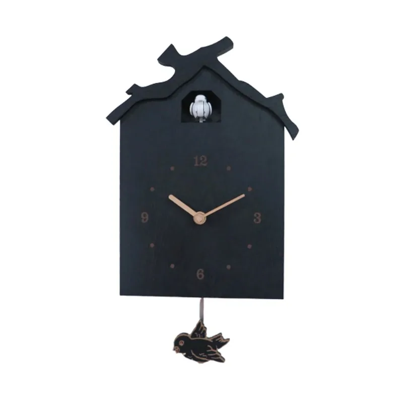 

1PC Creative Elegant Cuckoo House Hanging Clock Wall Clock Wooden Clock with Chime and Pendulum for Home Office Living Room