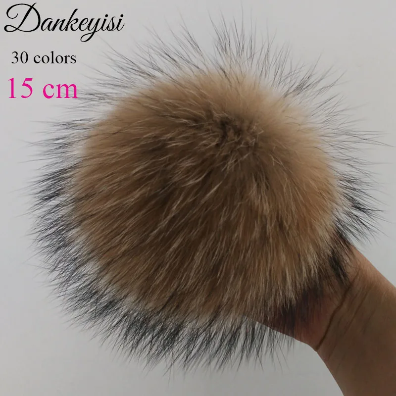 Big Size DIY Real Fox Fur Pompoms Raccoon Fur Pom Poms Balls Natural Fur Pompon For Hats Bags Shoes Scarves Accessories