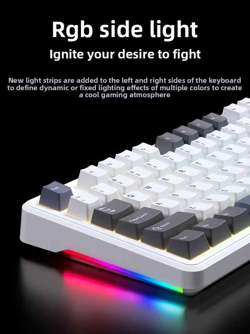 AULA F87 Pro Wireless Mechanical Keyboard Side Printed Keycaps Tri-Mode Gasket Mount RGB Hot Swap Thocky Sound Gaming PC