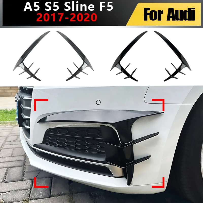 

For Audi A5 S5 F5 Sline 2017 2018 2019 2020 Front Wind Knife Spoiler Grille Modification Car Body Kit Car Accessories Tuning