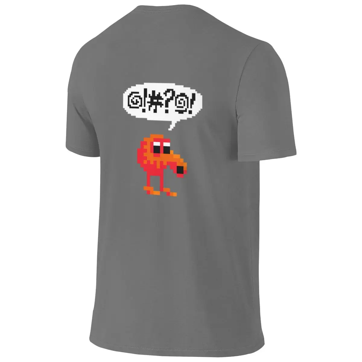 Qbert Cursing After Failure Sports Reversible T-shirt Solid Color Minimalism Neat Stitching Men's T-shirts