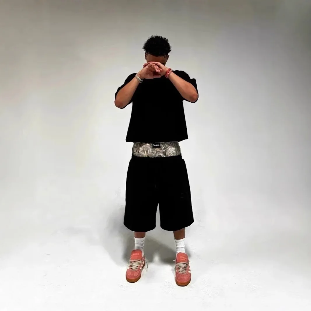 

Мужские свободные повседневные шорты в американском стиле High Street West Coast с двойной талией и семью точками, модные