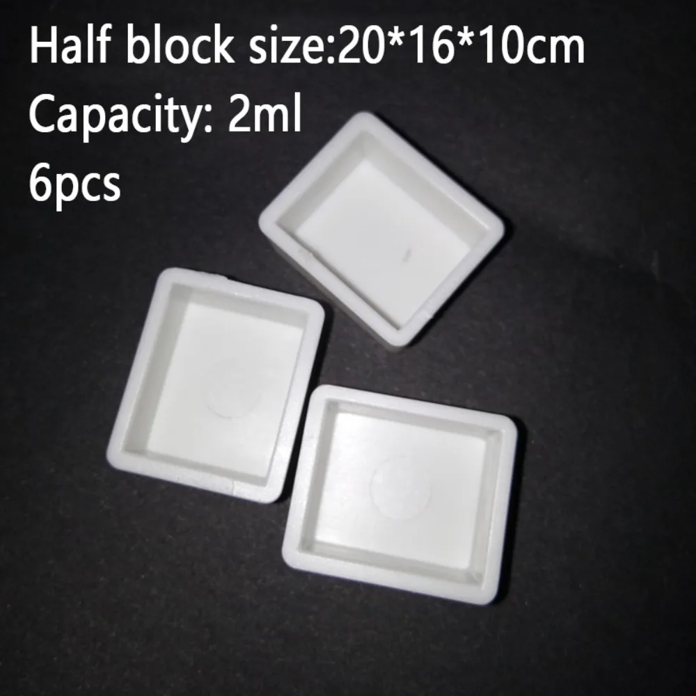 Small Portable Mini Watercolor Paint Box Square Multidimensional White Empty Plastic Paint Pan White/Transparent Color Plastic