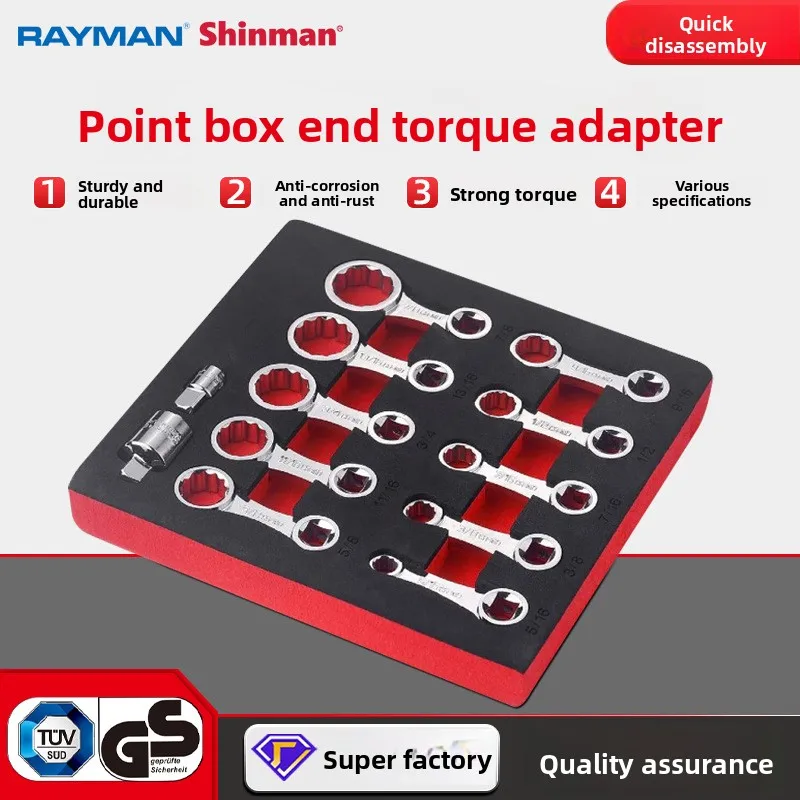 

3/8 Point Box End Torque Adapter Extension Set 12pc Imperial Torque Adapter Plum Head