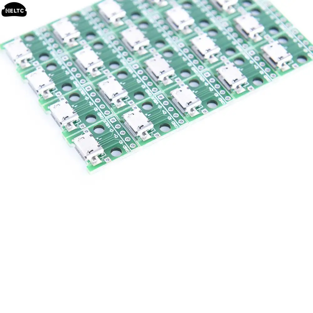 20pcs Mini Micro USB to DIP 2.54mm Adapter Connector Module Board Panel Female 5-Pin Pinboard 2.54mm Micro USB PCB Type Parts