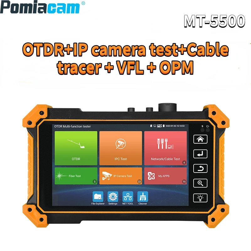 Imagem -04 - Multifuncional Otdr e Cctv Tester Otdr Tester Opm Vfl Cabo Tracker Combinação Medidor de Potência Óptica Mt5500 5510 5.4 Novo