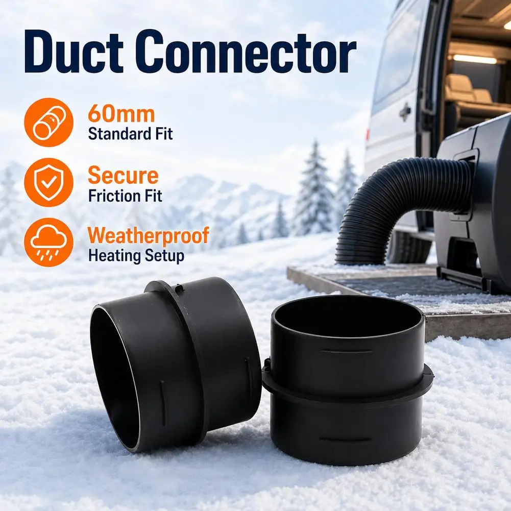 1 Pair 60mm Air Diesel Heater Duct Connector 1-8kW Parking Heater Exhaust Pipe Joint For Car Truck