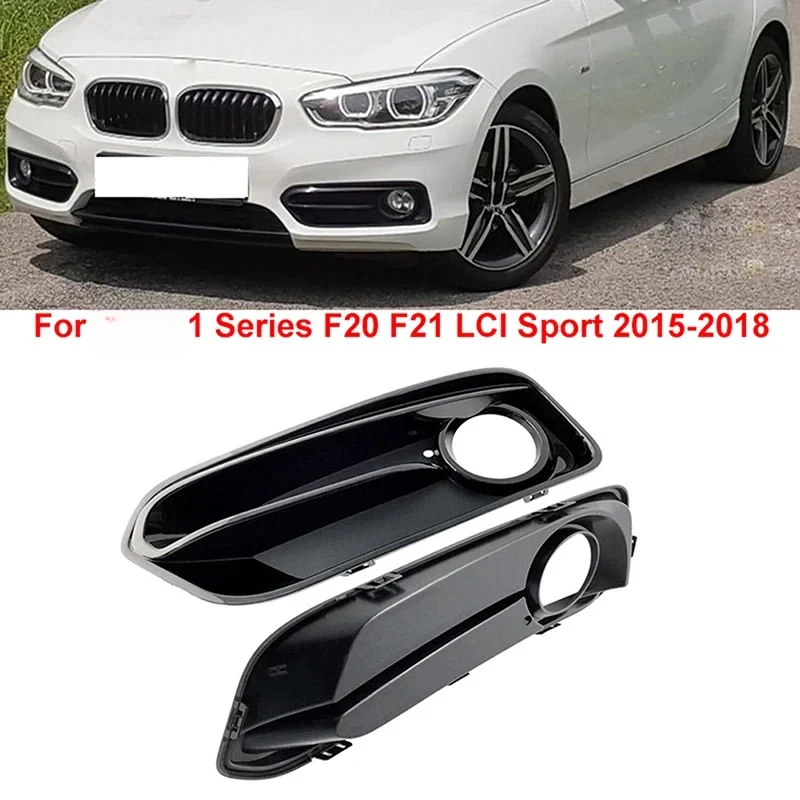 

Pair Front Bumper Fog Light Grille Grill Cover 51117371667 51117371668 For 1 Series F20 F21 LCI Sport 2015 2016 2017 2018