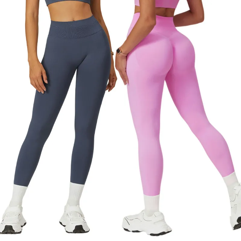 

HBC Women Gym Seamless Leggings Yoga Sports Pant Stretchy Peach Butt High Waist Fitness Sports Activewear Pants