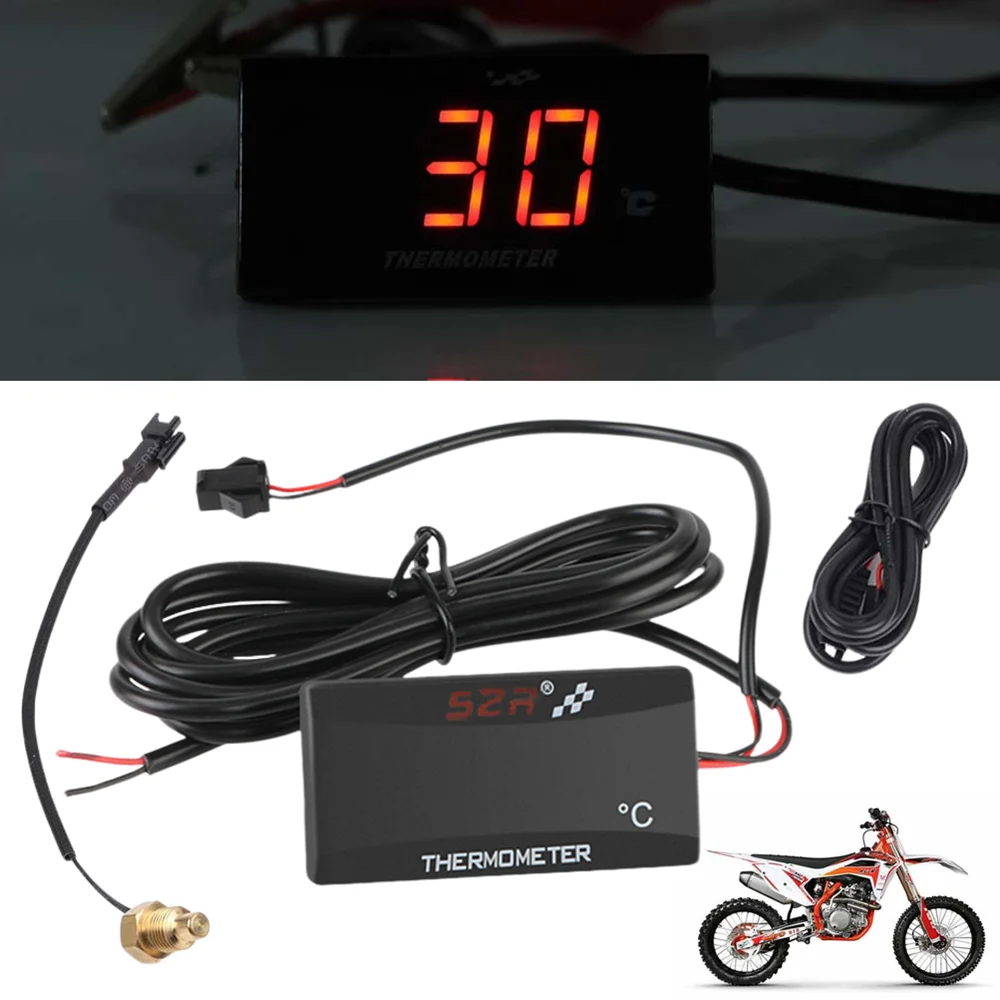 Thermomètre numérique LCD universel pour moto, Instrument de température de l'eau, jauge pour TRIUMPH KTM YAMAHA HONDA Racing Scooter