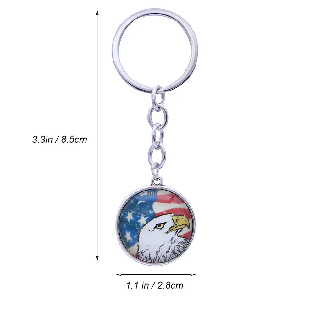 

6pcs 6 American Flag Keychains Durable Creative Banner Decor Pendant for Bag Cellphone Car Key Ornament Gifts Fashion Jewelry