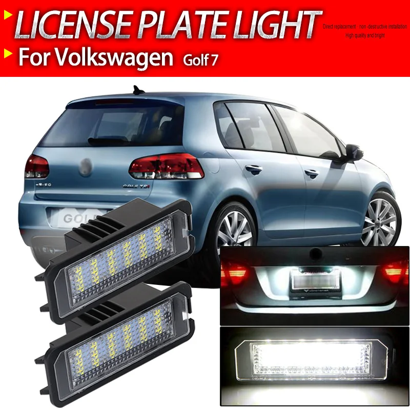 

2x для Volkswagen Golf 7 2012 2013 2014 2015 2016 2017 2018 2019 2020 Canbus Безопасные светодиодные лампы освещения номерного знака автомобиля