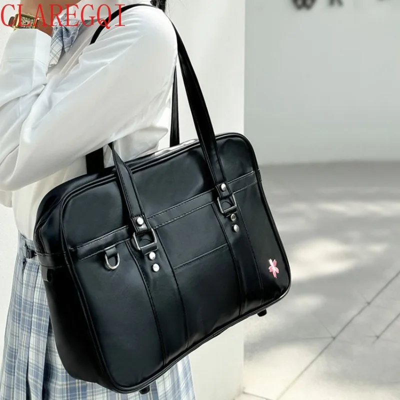 Large Capacity Computer Bags For Laptops For WomenCommuter Service School Handbag College Style Women Bags JK Brown Shoulder Bag
